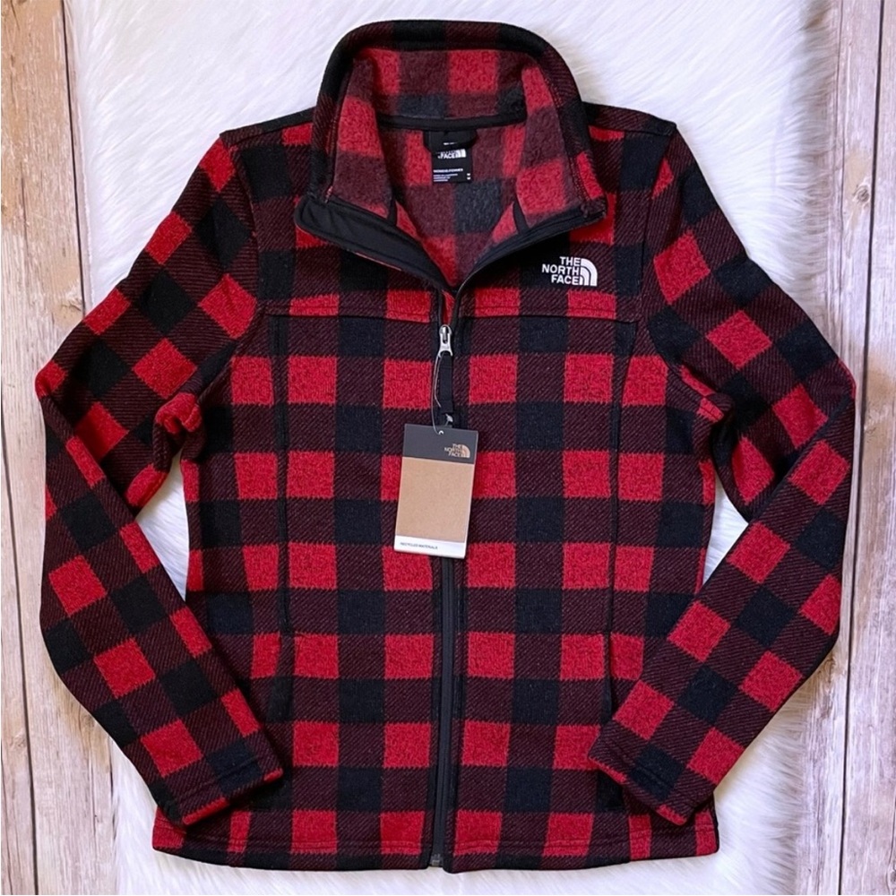 The North Face Women’s Buffalo Plaid Maggy Sweater Fleece Jacket - Picture 1 of 8